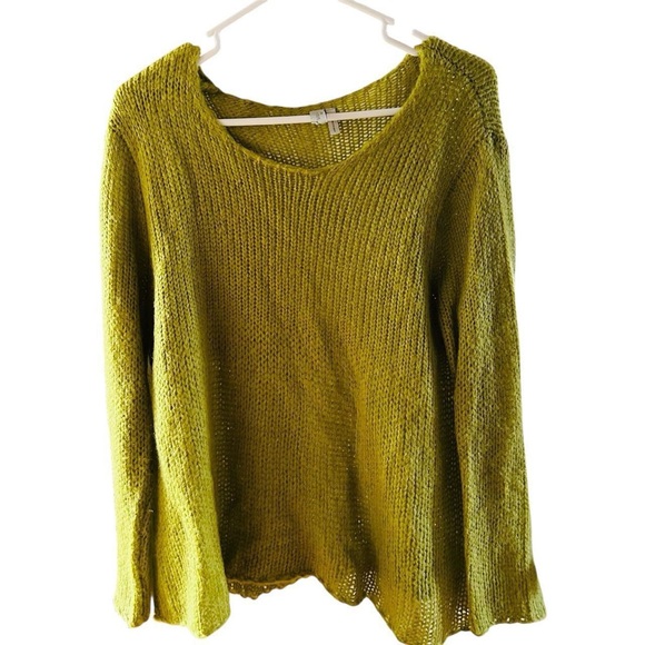 NWOT Sahalie Anthropologie Mohair Blend Sweater Large Green